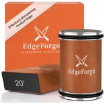 Knife Sharpener – Rolling Knife Sharpener Kit with Diamond Disc & Stainless Steel Polishing Disc, Magnetic 15° & 20° Angle Guide, Manual Kitchen Knife Sharpener Tool, Ideal Gift