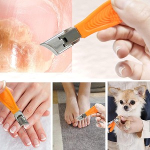 2PCS Wide Jaw Opening Anti-Splash Slanted Nail Clipper, Slanted Nail Clippers, Ingrown Nail Clippers Toenail Clippers for Women and Men (Orange Black)
