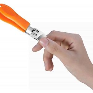2PCS Wide Jaw Opening Anti-Splash Slanted Nail Clipper, Slanted Nail Clippers, Ingrown Nail Clippers Toenail Clippers for Women and Men (Orange Black)