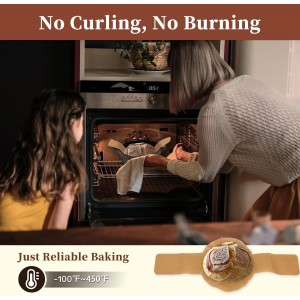 Parchment Bread Sling for Dutch Oven, BlissBoard Disposable Bread Baking Mat with Long Handles, 50 Pcs Unbleached Parchment Paper for Air Fryer, Sourdough Transfer