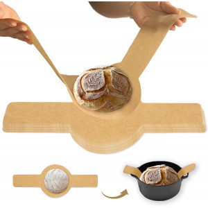 Parchment Bread Sling for Dutch Oven, BlissBoard Disposable Bread Baking Mat with Long Handles, 50 Pcs Unbleached Parchment Paper for Air Fryer, Sourdough Transfer