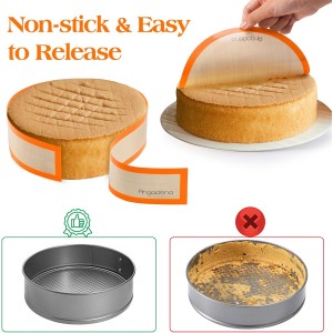 2 pack Silicone Baking Mat for Springform Pan 9 inch, Prevent cake from Sticking to Bottom and Side,Easy Clean & Non Sick Silicone Baking mat for Cheesecake Pan