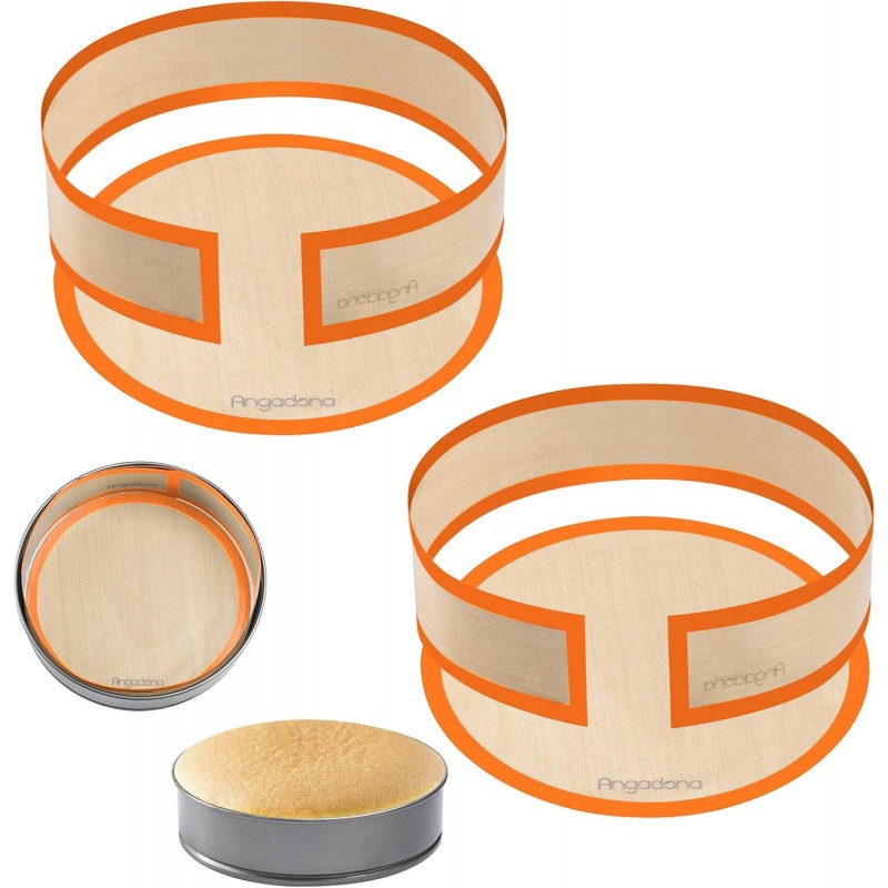 2 pack Silicone Baking Mat for Springform Pan 9 inch, Prevent cake from Sticking to Bottom and Side,Easy Clean & Non Sick Silicone Baking mat for Cheesecake Pan