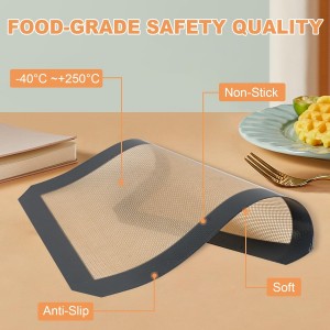 Silicone Baking Mat,Silicone Mat,2 Pack Reusable Non-Stick Baking Mat,Food Safe Silicone Mats for Baking, Oven Baking Sheet for Making Cookies, Macaroons, Bread,(11.8