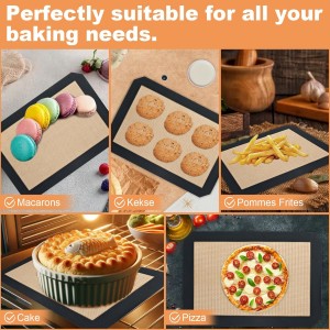 Silicone Baking Mat,Silicone Mat,2 Pack Reusable Non-Stick Baking Mat,Food Safe Silicone Mats for Baking, Oven Baking Sheet for Making Cookies, Macaroons, Bread,(11.8