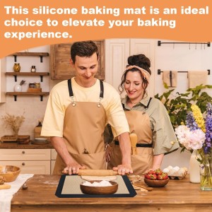 Silicone Baking Mat,Silicone Mat,2 Pack Reusable Non-Stick Baking Mat,Food Safe Silicone Mats for Baking, Oven Baking Sheet for Making Cookies, Macaroons, Bread,(11.8