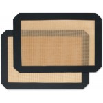 Silicone Baking Mat,Silicone Mat,2 Pack Reusable Non-Stick Baking Mat,Food Safe Silicone Mats for Baking, Oven Baking Sheet for Making Cookies, Macaroons, Bread,(11.8