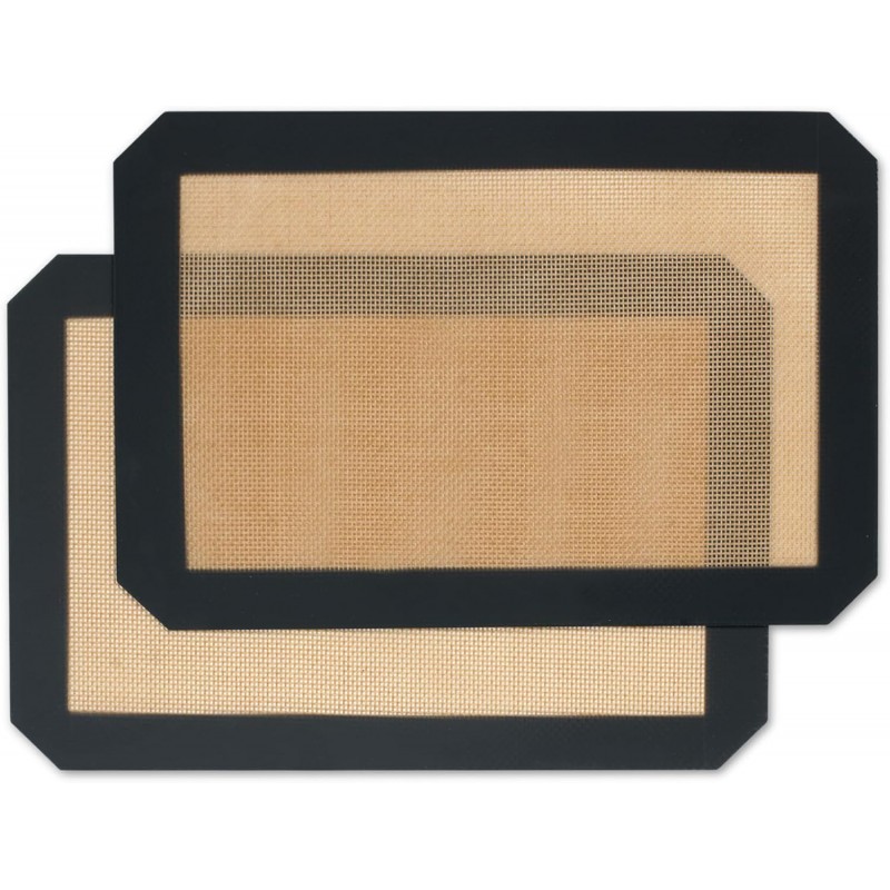 Silicone Baking Mat,Silicone Mat,2 Pack Reusable Non-Stick Baking Mat,Food Safe Silicone Mats for Baking, Oven Baking Sheet for Making Cookies, Macaroons, Bread,(11.8