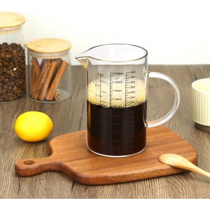 QWORK 34OZ/1000ML Glass Measuring Cup (Ml/Oz/Cup), 4 Cups Multi-Purpose Kitchen Tool with V-Shaped Spout & Handle