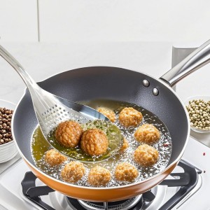 2 Pcs Stainless Steel Skimmer Slotted Spoon, Pasta Spider Strainer Ladle, Durable 304 Stainless Steel Frying Strainer Spoon for Frying, Cooking, Noodles, Pasta, and Vegetables