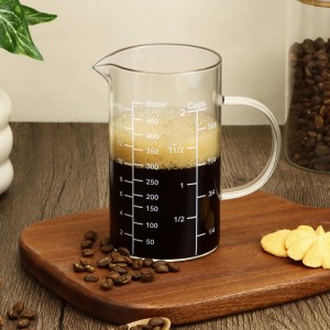 QWORK 500ML 2 Cup Glass Measuring Cup (Ml/Oz/Cup), High Borosilicate Glass Cup for Precision Cooking Baking