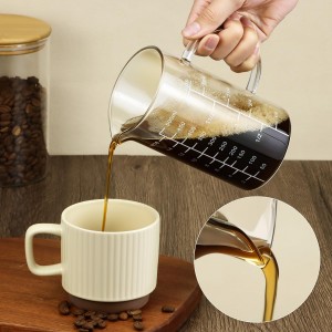 QWORK 500ML 2 Cup Glass Measuring Cup (Ml/Oz/Cup), High Borosilicate Glass Cup for Precision Cooking Baking