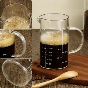QWORK 500ML 2 Cup Glass Measuring Cup (Ml/Oz/Cup), High Borosilicate Glass Cup for Precision Cooking Baking