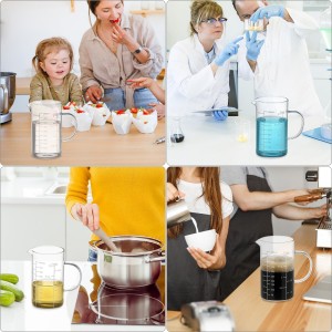 QWORK 500ML 2 Cup Glass Measuring Cup (Ml/Oz/Cup), High Borosilicate Glass Cup for Precision Cooking Baking