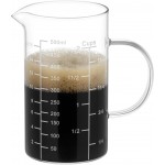 QWORK 500ML 2 Cup Glass Measuring Cup (Ml/Oz/Cup), High Borosilicate Glass Cup for Precision Cooking Baking