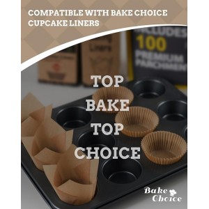 2 Pack Muffin Pan for Baking, Standard Cupcake Pan includes 100 Natural Cupcake Liners, Muffin Tin Nonstick 12 Cup, Baking Pans Set, Carbon Steel Baking Supplies