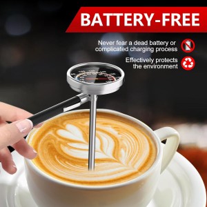 Meat Thermometer - Instant Read Food Thermometer with 5.5-Inch Stainless Steel Probe for Cooking, Steak, Bread, Chicken, Grilling, Milk, Tea & Coffee - 1.5-Inch Dial Kitchen Temperature (1PCS)