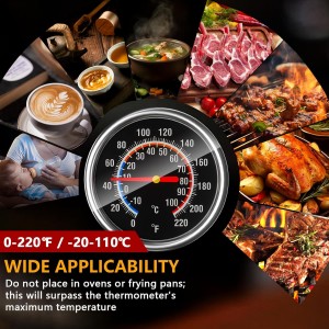 Meat Thermometer - Instant Read Food Thermometer with 5.5-Inch Stainless Steel Probe for Cooking, Steak, Bread, Chicken, Grilling, Milk, Tea & Coffee - 1.5-Inch Dial Kitchen Temperature (1PCS)