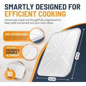 Aluminum Oven Liners for Bottom of Oven (10 Pack), Disposable Foil Oven Liners for Bottom of Oven, Oven Drip Pans, Oven Liners for Bottom of Electric Oven and Gas Oven, Oven Liner, 18.5