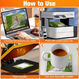 48 PCS Sublimation Coasters Blanks Ceramic Tiles Bulk 4x4 White Unglazed Glazed Ceramic Tiles for Crafts with 48 Cork Sticker Back, Square Coasters Sublimation for Heat Transfer DIY Painting