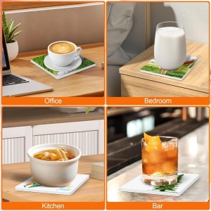 48 PCS Sublimation Coasters Blanks Ceramic Tiles Bulk 4x4 White Unglazed Glazed Ceramic Tiles for Crafts with 48 Cork Sticker Back, Square Coasters Sublimation for Heat Transfer DIY Painting