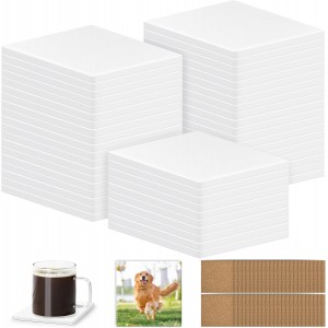 48 PCS Sublimation Coasters Blanks Ceram...