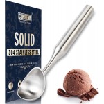 Stainless Steel Ice Cream Scoop - Heavy Duty Ice Cream Scooper with Ergonomic Handle - One-Piece Metal Ice Cream Spoon for Gelato, Sorbet, Cookies - Durable, Easy to Use & Dishwasher Safe