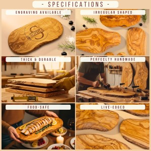 Personalized Olive Wood Cutting Board - Custom Charcuterie Boards, Housewarming, New Home, Retirement Gifts for Women, Her, Men, Him, Friends, Wedding, Bridal Shower, Engagement, Anniversary, Family