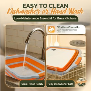 XL Collapsible BBQ Prep Tub with Lid - 3 in 1 Collapsible Tub & Portable Cutting Board Container for Marinating, Camping, Meat Storage - Space-Saving, Foldable Tray for Kitchen and Outdoor