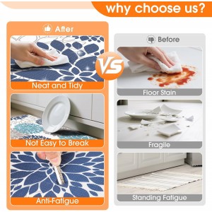 StepLively Kitchen Mats for Floor, Anti Fatigue Mats for Kitchen Floor, Kitchen Decor and Accessories Non Slip Washable Mats Set of 2 for Sink, Office, Laundry, 17.3