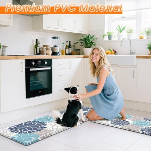 StepLively Kitchen Mats for Floor, Anti Fatigue Mats for Kitchen Floor, Kitchen Decor and Accessories Non Slip Washable Mats Set of 2 for Sink, Office, Laundry, 17.3