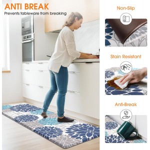 StepLively Kitchen Mats for Floor, Anti Fatigue Mats for Kitchen Floor, Kitchen Decor and Accessories Non Slip Washable Mats Set of 2 for Sink, Office, Laundry, 17.3