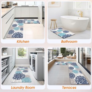 StepLively Kitchen Mats for Floor, Anti Fatigue Mats for Kitchen Floor, Kitchen Decor and Accessories Non Slip Washable Mats Set of 2 for Sink, Office, Laundry, 17.3