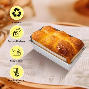 2 Pcs Thickened Silicone Bread loaf pan liners for baking bread 9x5，Silicone Baking Mat for 9x5 Inch Loaf Pan, Nonstick & Reusable, Easy to Clean, High-Temp Resistant (Black and Gray)