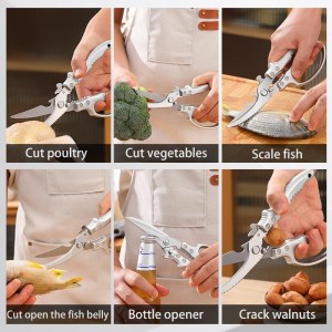 Kitchen Scissors: Heavy-Duty Poultry Shears That Effortlessly Cut Through Bones, Fish, Veggies & Nuts. Crafted from 3Cr13 Stainless Steel. (All-Purpose Scissors, Kitchen Shears)