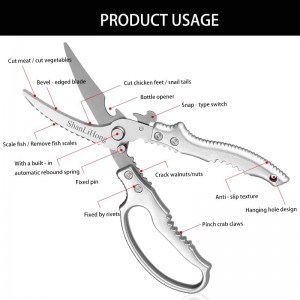 Kitchen Scissors: Heavy-Duty Poultry Shears That Effortlessly Cut Through Bones, Fish, Veggies & Nuts. Crafted from 3Cr13 Stainless Steel. (All-Purpose Scissors, Kitchen Shears)