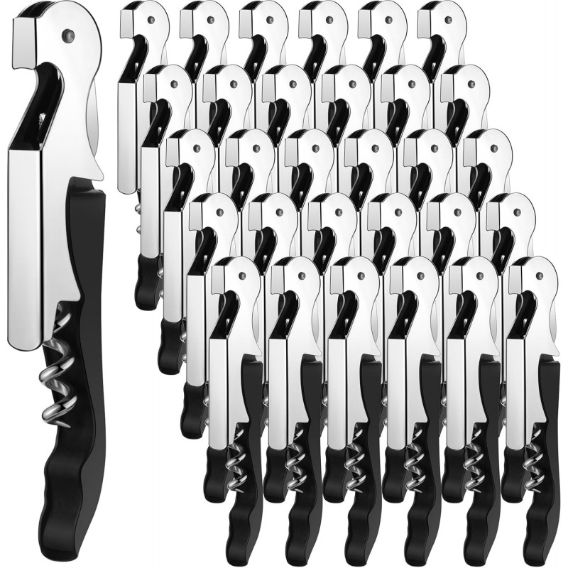 Honoson Wine Keys Opener Travel Corkscrew Wine bottle Opener Waiter Beer Bartender for Home Office Kitchen Restaurant Bar Applications (Black,30 Pcs)