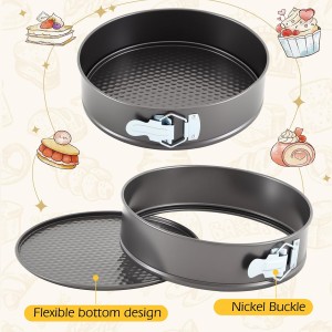 Honeydak 9 Inch Springform Pan with Silicone Baking Mat Set Non-stick Cheesecake Pan with Removable Bottom Protector Prevent Cake from Sticking to Bottom and Side Easy Clean Silicone Liners for Baking