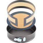 Honeydak 9 Inch Springform Pan with Silicone Baking Mat Set Non-stick Cheesecake Pan with Removable Bottom Protector Prevent Cake from Sticking to Bottom and Side Easy Clean Silicone Liners for Baking