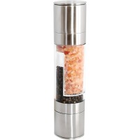 All-in-One Salt and Pepper Grinder Set, 2-in-1 Dual Mill Combo, Stainless Steel, Pure Ceramic Grinders