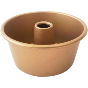 3.5 Inch Angel Cake Pan, Mini Fluted Tube Pan, Nonstick Ring Mold for Baking Angel Food, Chiffon, Pound Cake, Mousse - Gold, 4PCS