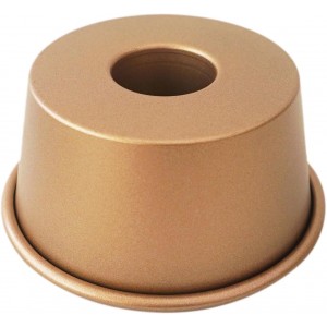 3.5 Inch Angel Cake Pan, Mini Fluted Tube Pan, Nonstick Ring Mold for Baking Angel Food, Chiffon, Pound Cake, Mousse - Gold, 4PCS