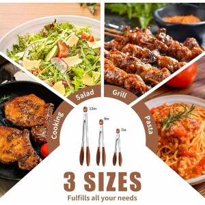 Wooden Tongs for Cooking Set of 3 (7