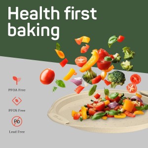 Non-Stick Pizza Pan with Silicone Handle 2 Pack, 13 Inch Round Carbon Steel Tray with Perforated Holes, Dishwasher & Oven Safe Up To 450°F, PFOAPFOSPTFE Free, Durable Nonstick White Marble Coating