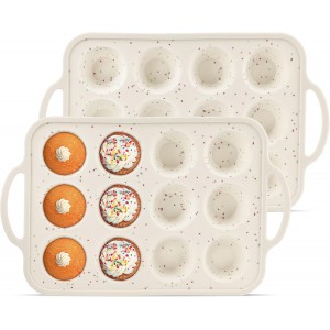 2Pack Silicone Muffin Pan For Baking Wit...