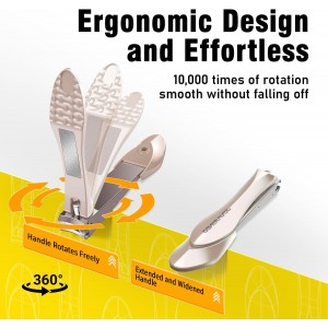 Nail Clipper Set,Premium Stainless Steel Fingernail and Toenail Clipper Cutters with Nail File and Catcher, Sharp Effortless Nail Clippers Tools for Men & Women