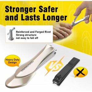 Nail Clipper Set,Premium Stainless Steel Fingernail and Toenail Clipper Cutters with Nail File and Catcher, Sharp Effortless Nail Clippers Tools for Men & Women