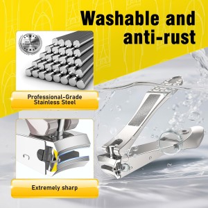 Nail Clipper Set,Premium Stainless Steel Fingernail and Toenail Clipper Cutters with Nail File and Catcher, Sharp Effortless Nail Clippers Tools for Men & Women