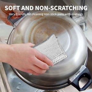 Double Layer Steel Wire Dishcloth, 20 Pcs Double-Layer Steel Wire Cleaning Cloth,Powerful Cleaning Non-Scratch Wire Dishcloth Rag for Cookware, Sinks, Dishes, Stove Tops (7.87''x7.87'') New Upgrade