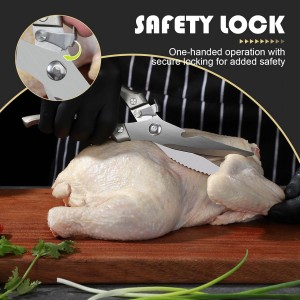 Huusk Kitchen Scissors Set, Poultry Shears Heavy Duty with Spring Loaded, Kitchen Meat Scissors All Purpose for Food, Chicken, Fish